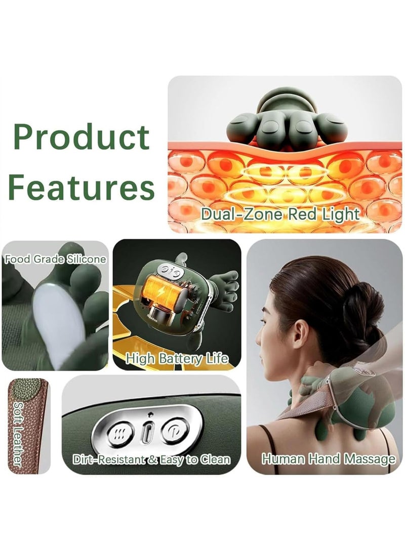 ماساژ ماستر للكتف والرقبة، وسادة تدليك للرقبة، مع ضبط سرعة بثلاث مستويات، جهاز تدليك رقبة وظهر شياتسو لاسلكي ومحمول، تدليك كهربائي ثلاثي الأبعاد بالعجن، صغير وخفيف الوزن (مجموعة واحدة) - Image 4